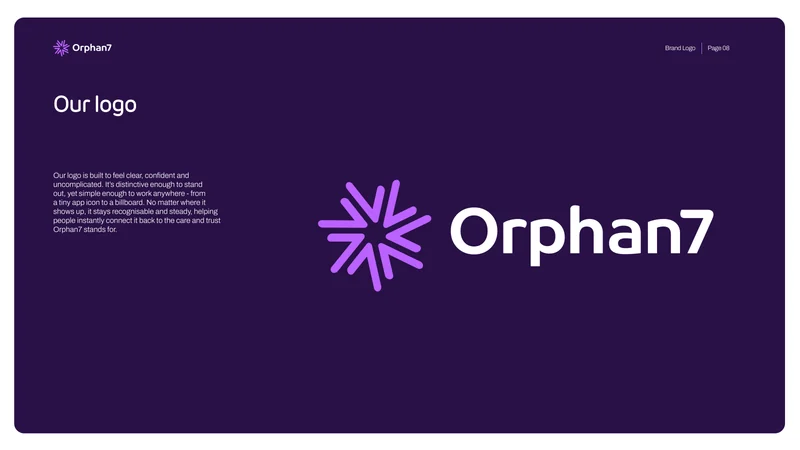 Orphan7 brand book, the mark