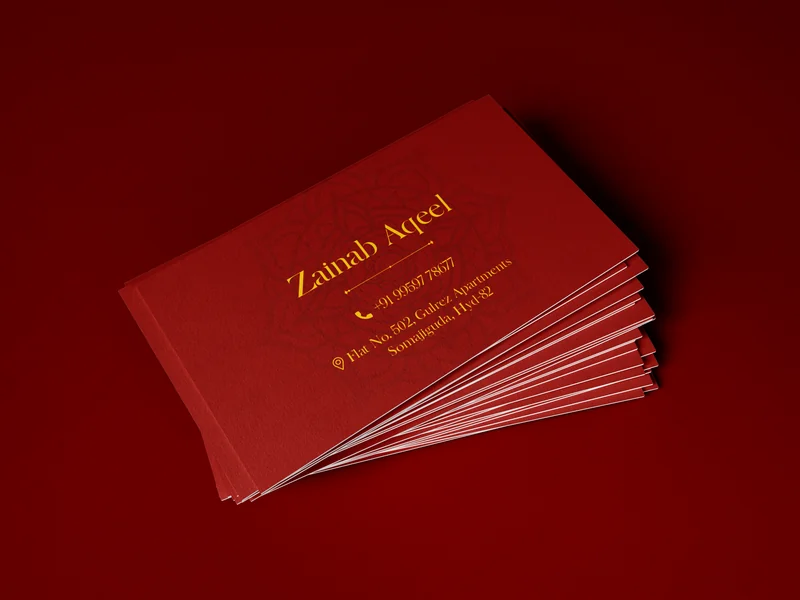 Zainab's Kitchen, business card