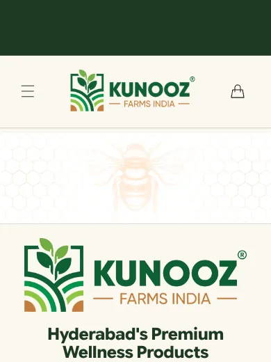 The homepage on a phone after the restyle: one tidy header with the menu, logo and cart in a single row, then the brand mark and the opening line