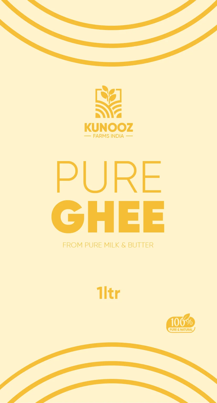 Pure Ghee jar label design